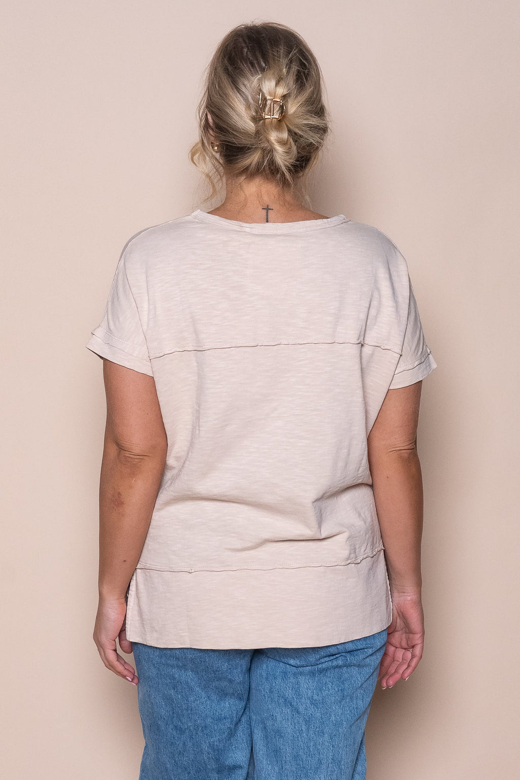 Allison Tee in Oat - Foxwood