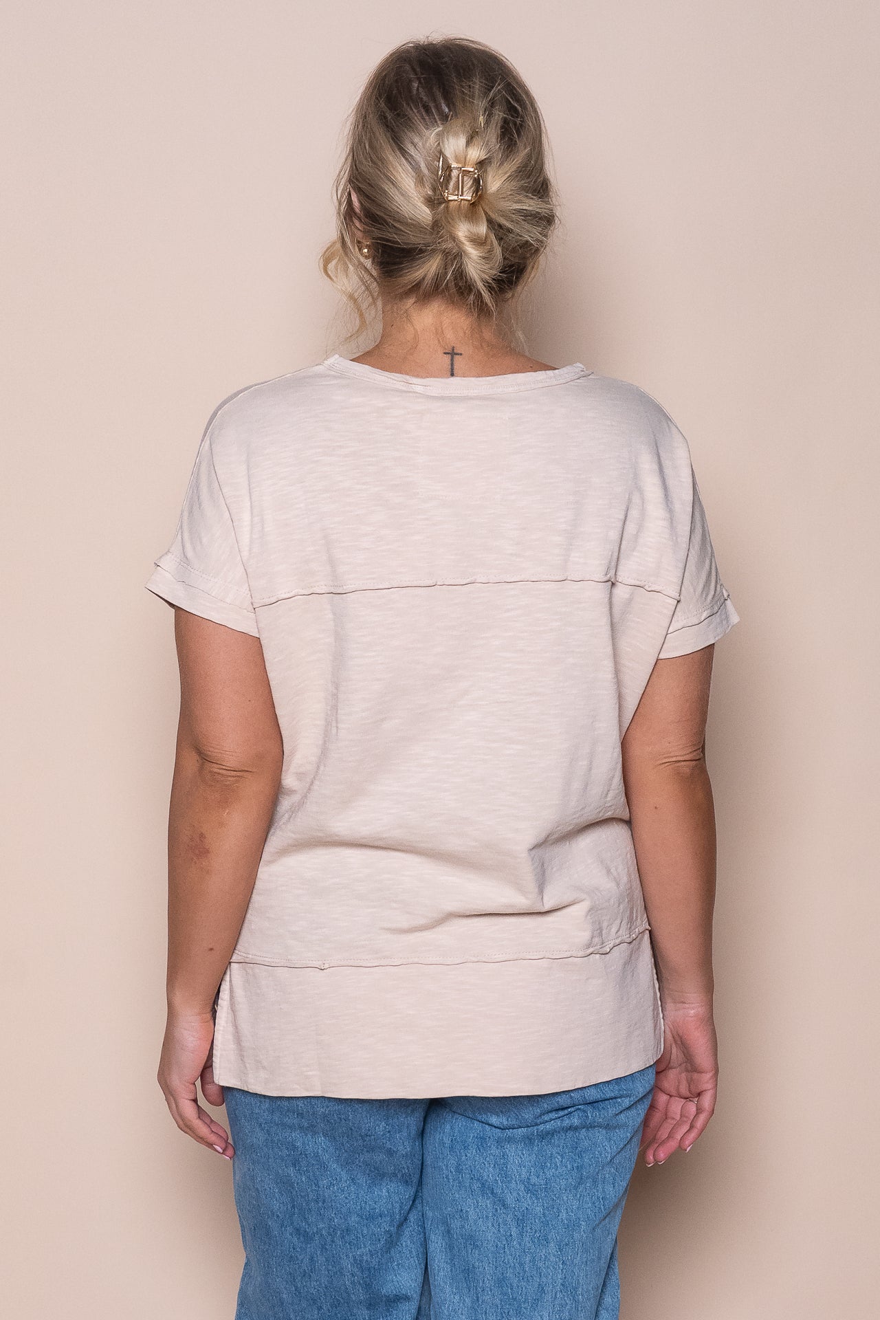 Allison Tee in Oat - Foxwood