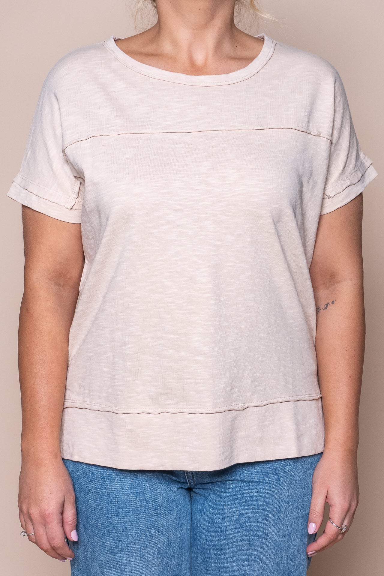 Allison Tee in Oat - Foxwood