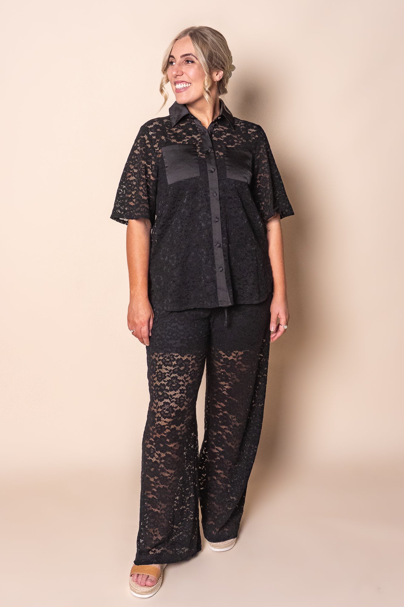 Hayden Lace Pants in Black