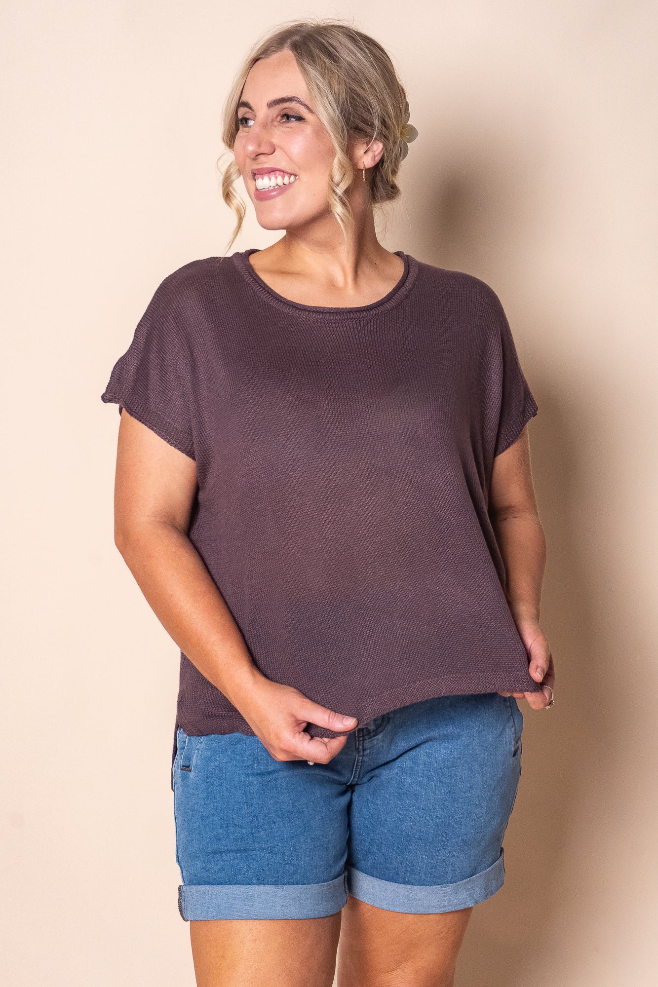 Nayan Knit Top in Chocolate