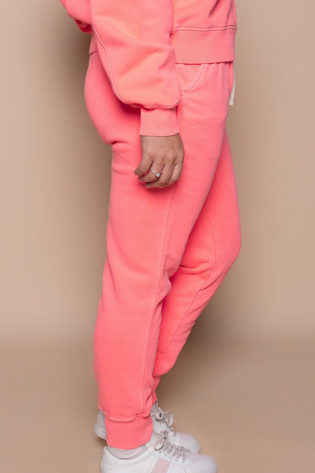 College Track Pants in Neon Pink - Foxwood