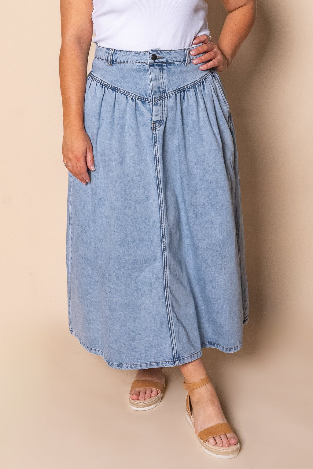Arlo Maxi Skirt in Light Blue - All About Eve