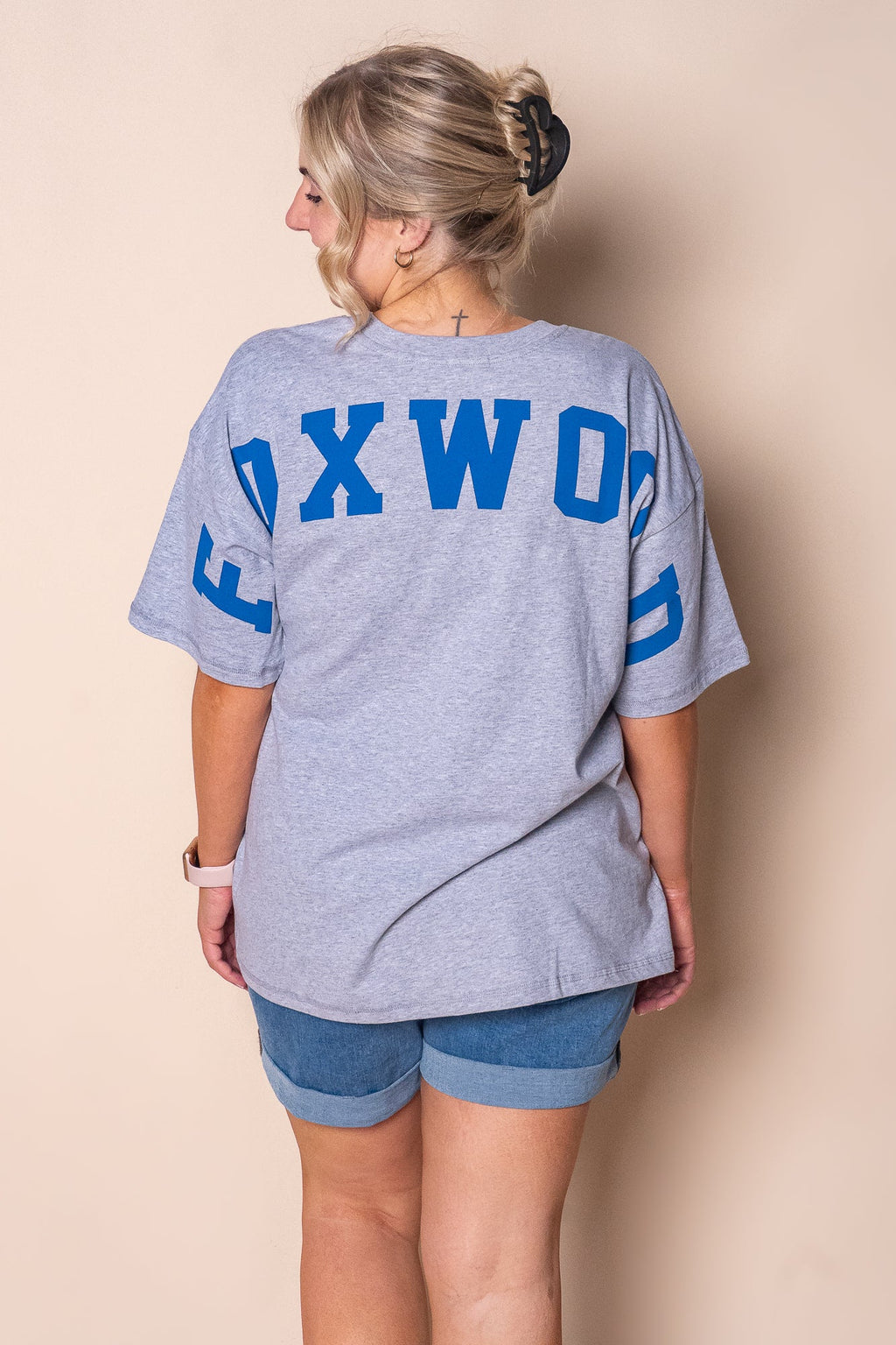 Interval Tee in Grey Marle/Blue - Foxwood