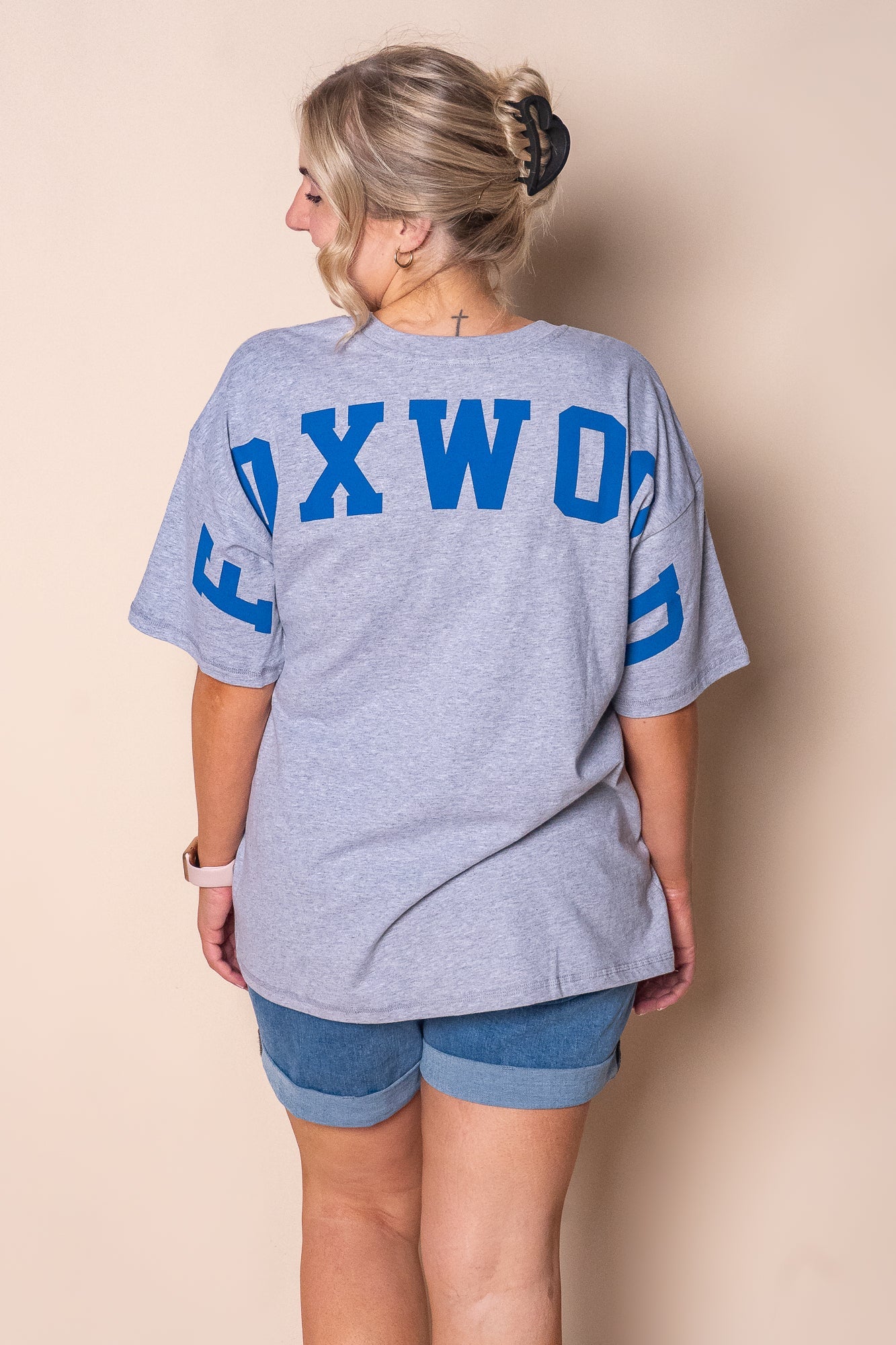 Interval Tee in Grey Marle/Blue - Foxwood