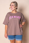 Interval Tee in Brown/Bright Pink - Foxwood