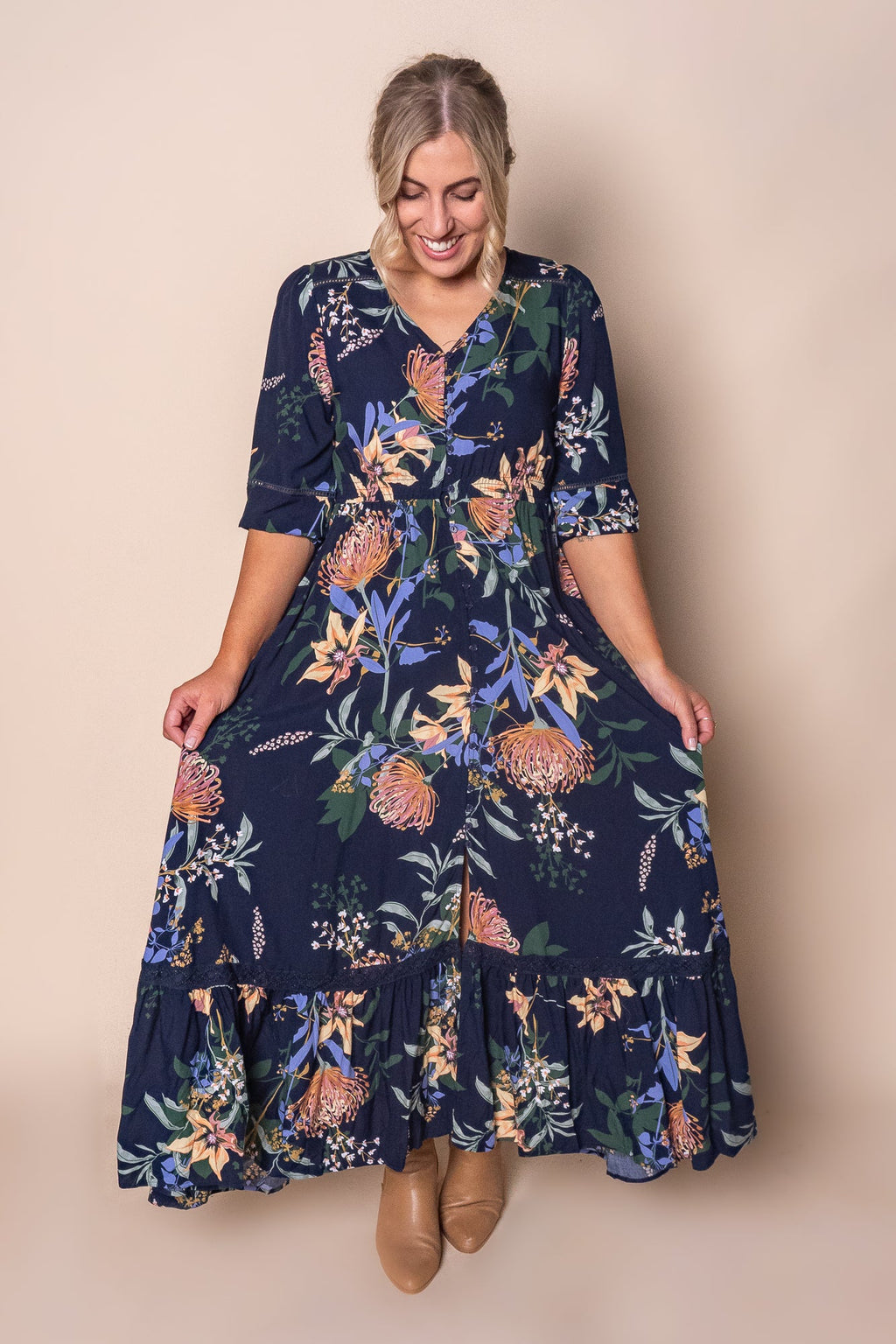 Tiffany Maxi Dress in Navy