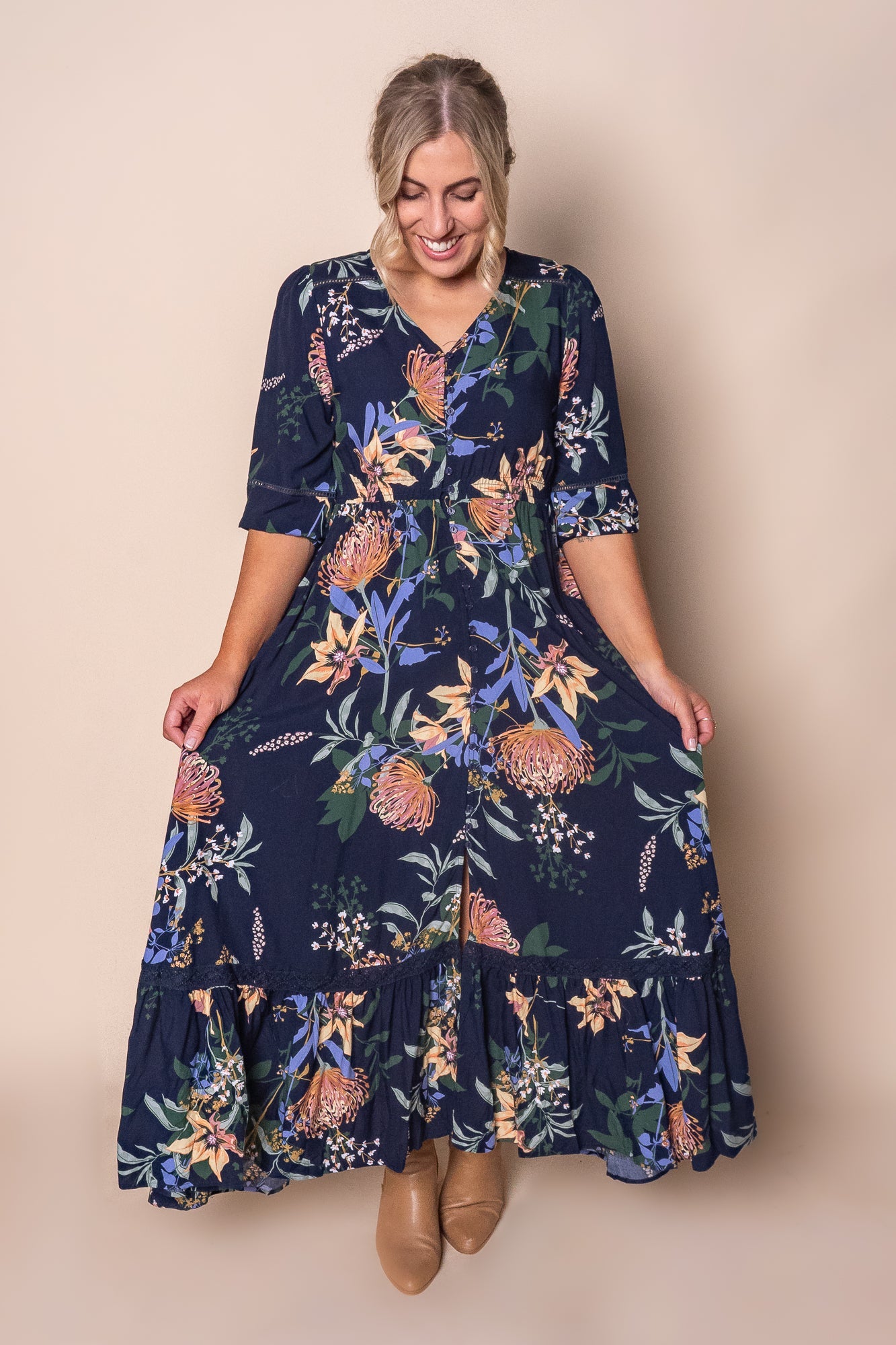 Tiffany Maxi Dress in Navy