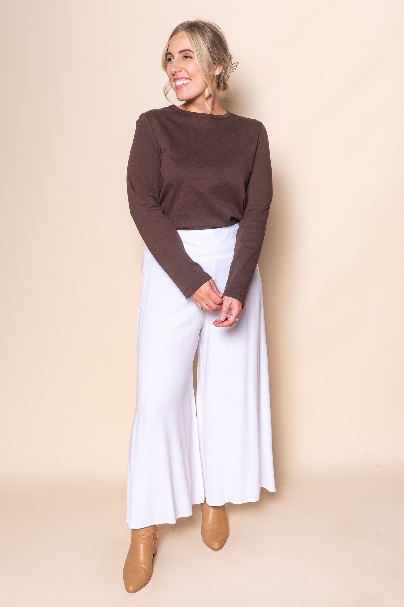Gisele Wide-Legged Pants in White