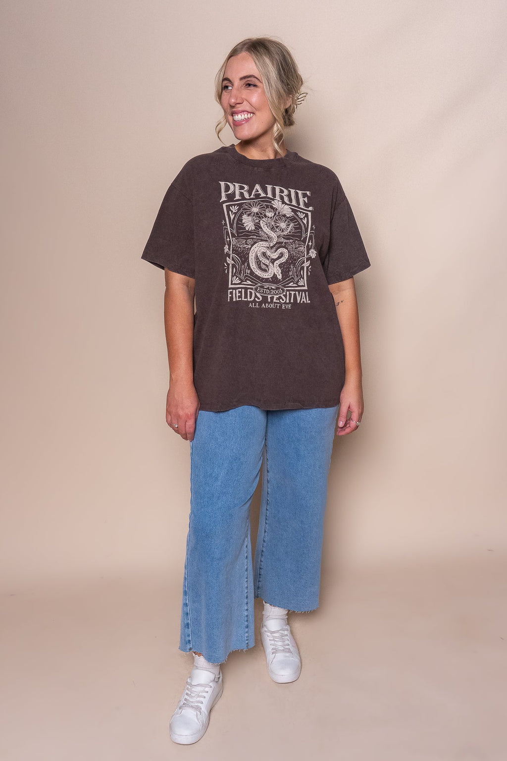 Prairie Relaxed Tee in Brown - All About Eve