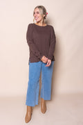 Jayne Throw On Top in Coffee Bean - Foxwood