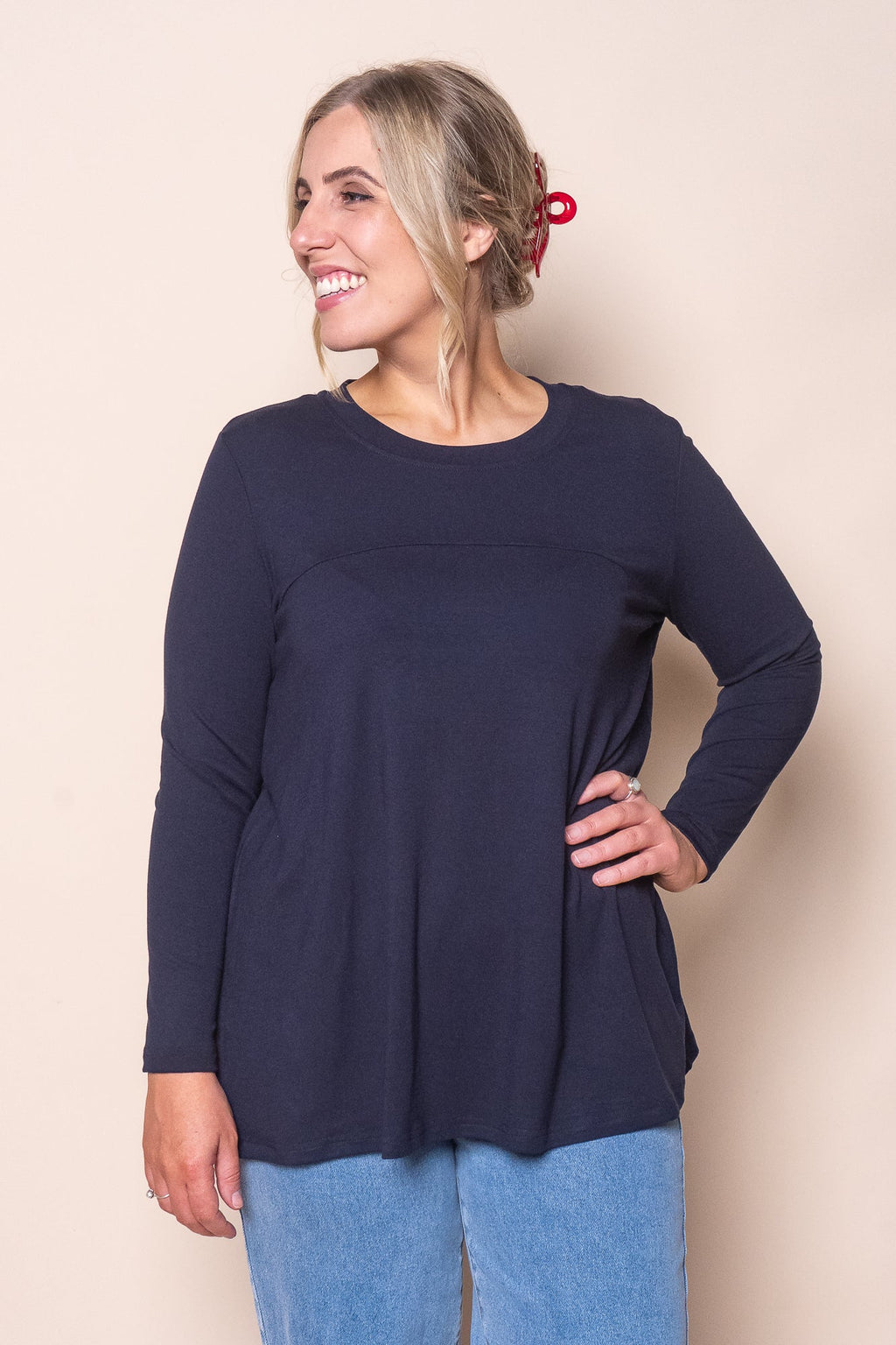 June L/S Top in Navy