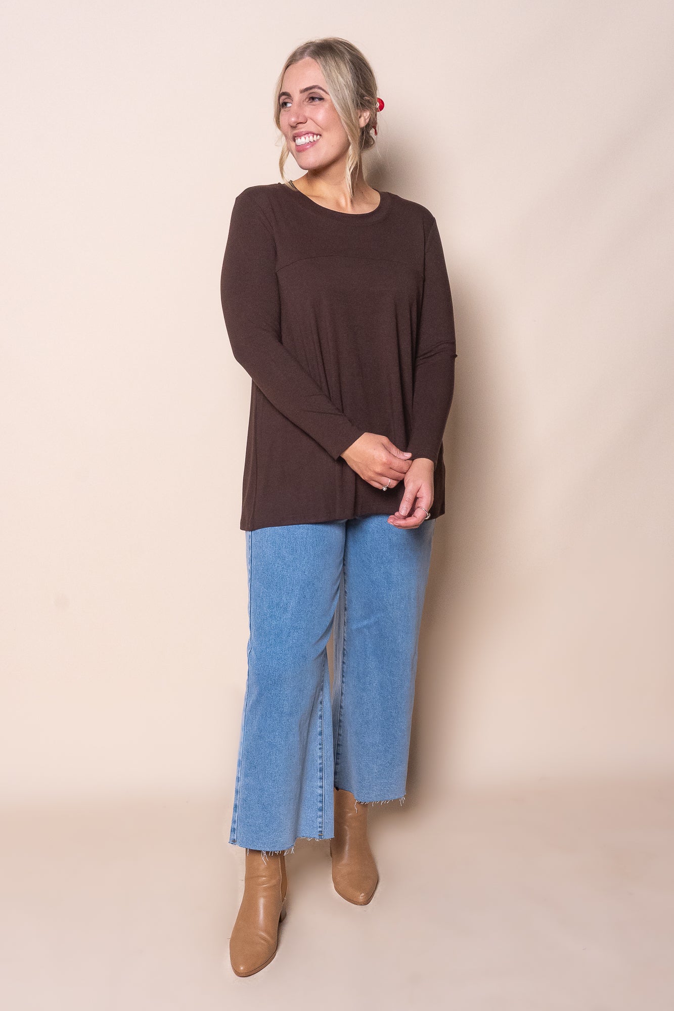 June L/S Top in Chocolate