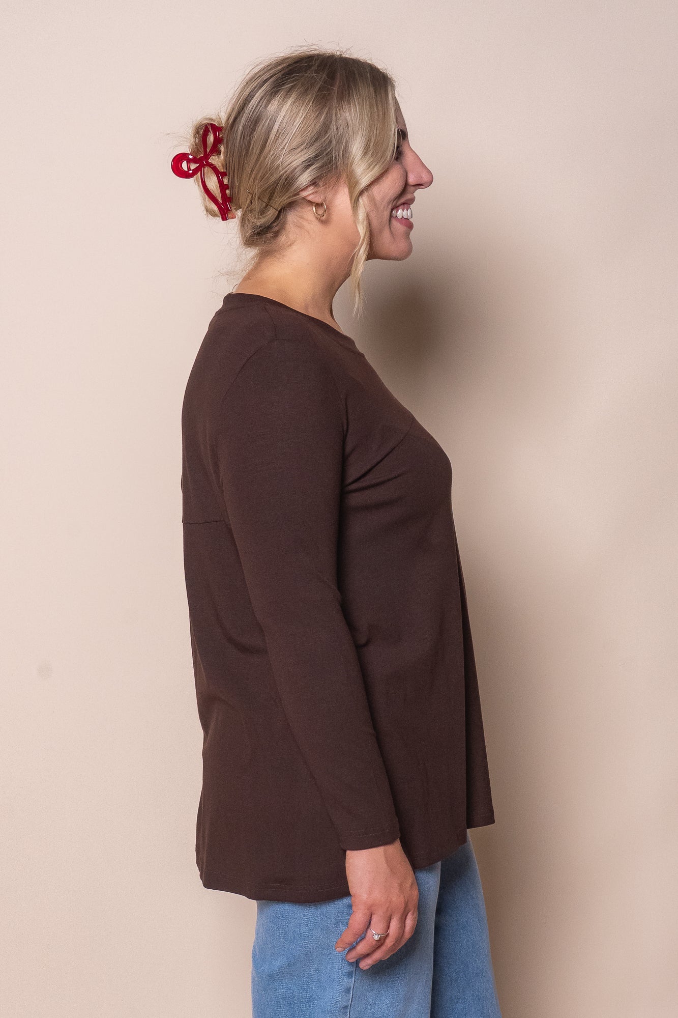 June L/S Top in Chocolate