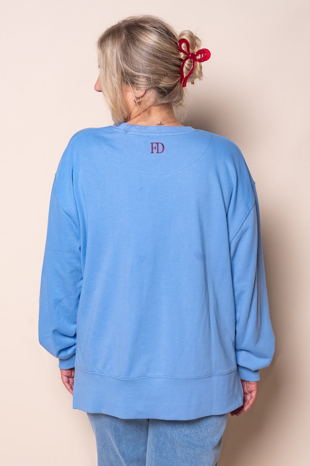 Effortless Contrast Crew in Azurine Blue - Foxwood