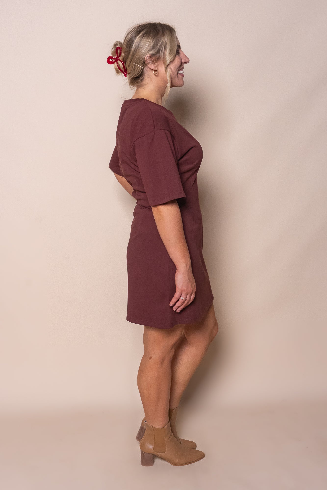 Soho Tee Mini Dress in Cherry - Silent Theory