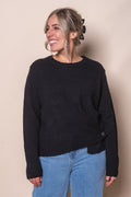 Tosca Crepe Knit Jumper in Black