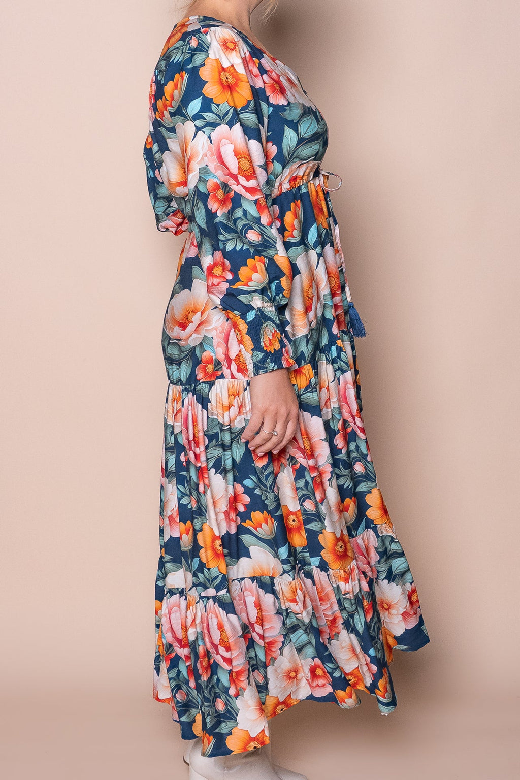 Audrina Maxi Dress in Teal