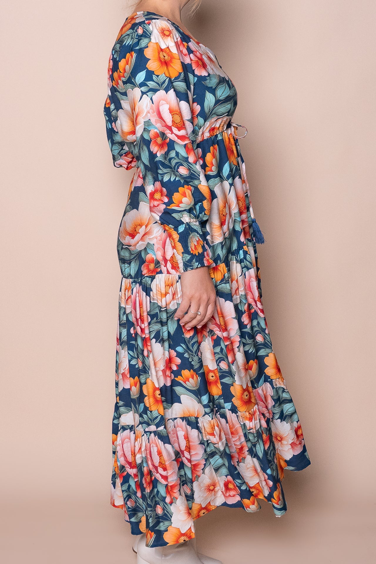 Audrina Maxi Dress in Teal