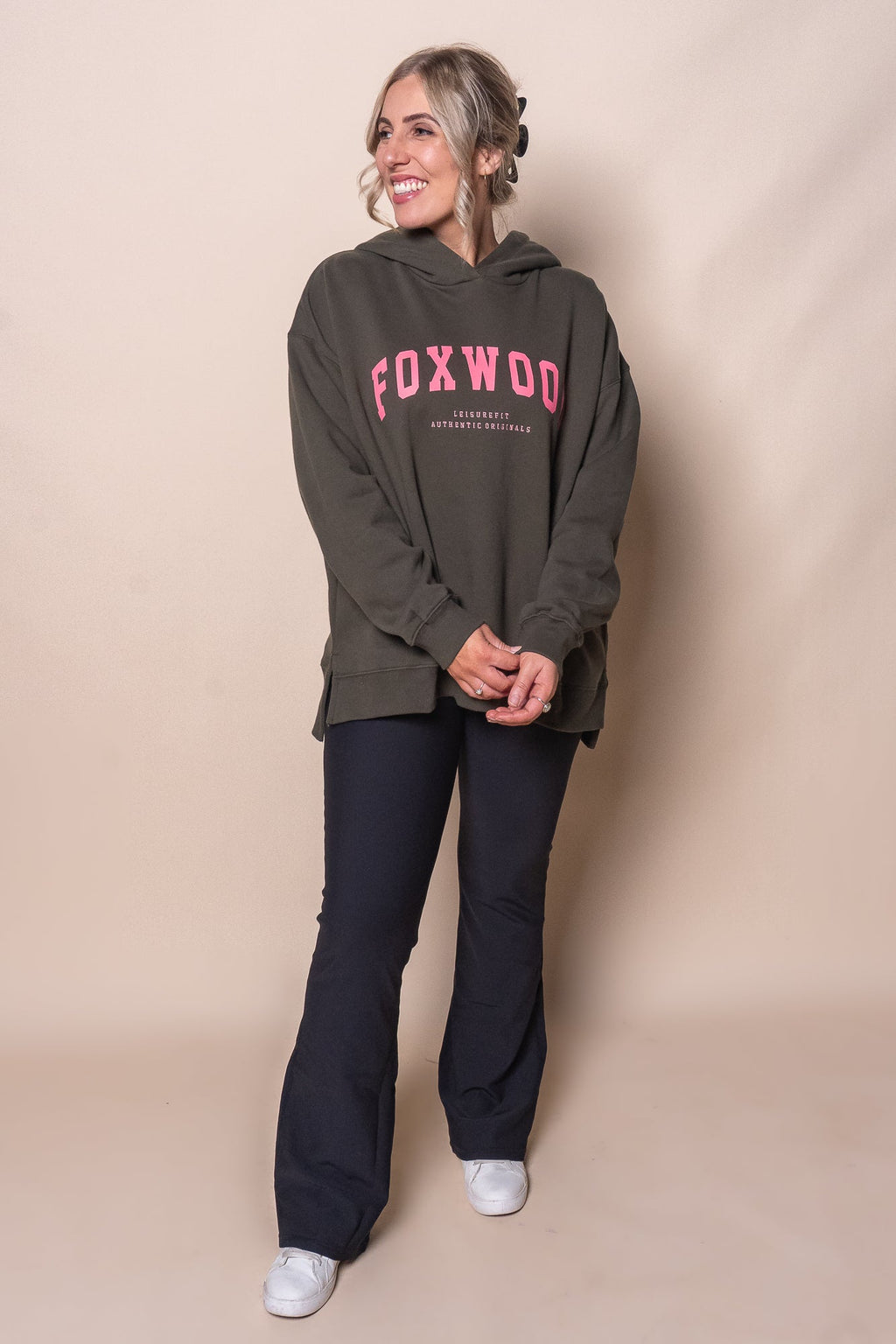 Interval Hoodie in Dark Khaki/Coral - Foxwood