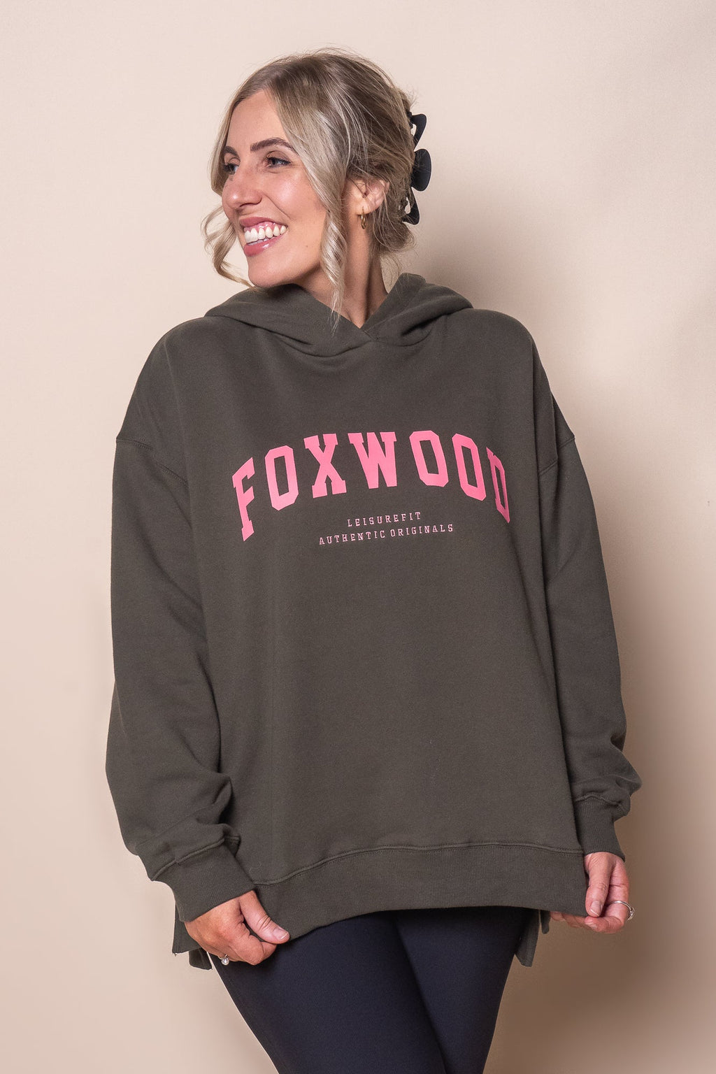 Interval Hoodie in Dark Khaki/Coral - Foxwood