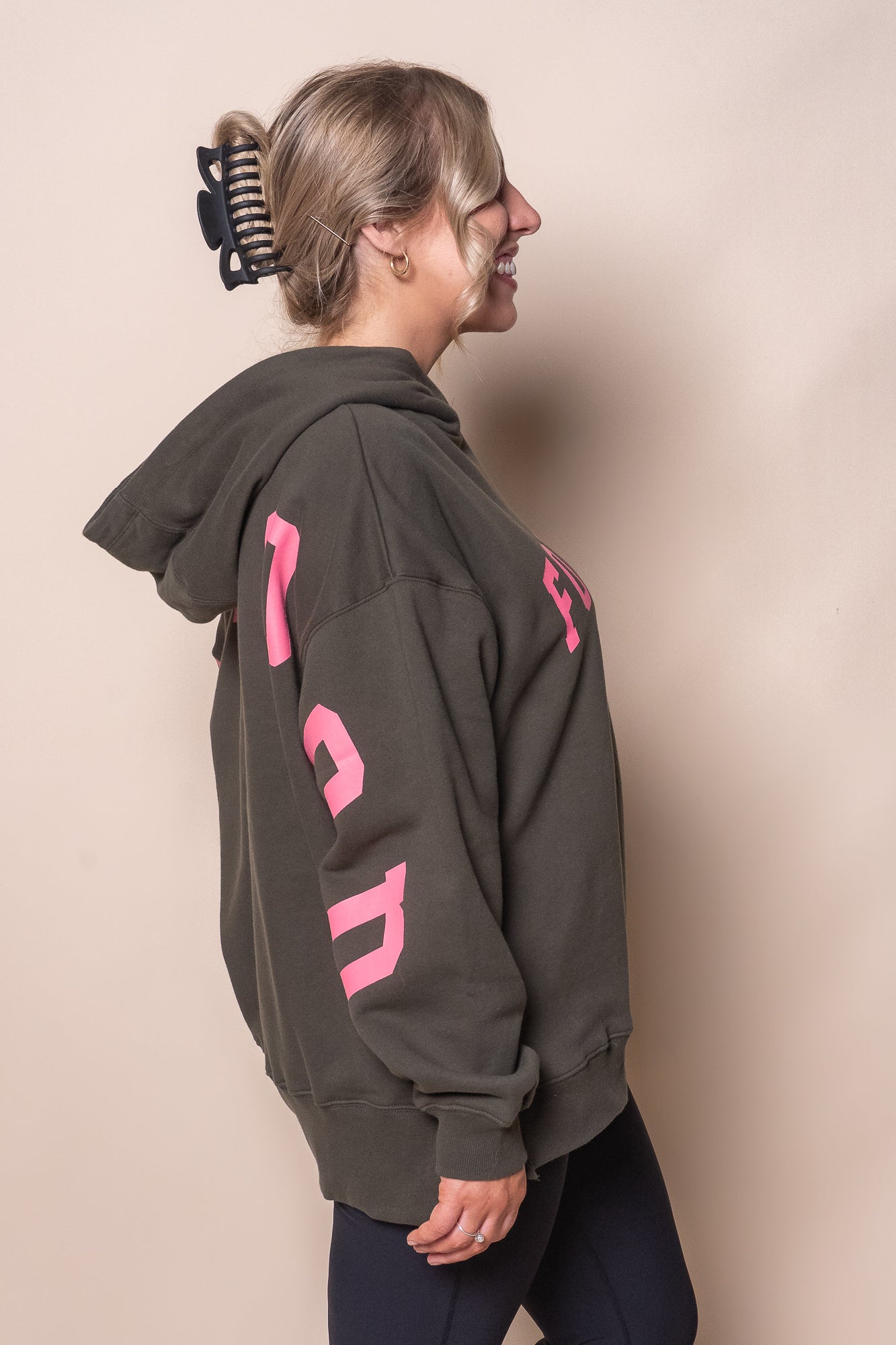 Interval Hoodie in Dark Khaki/Coral - Foxwood