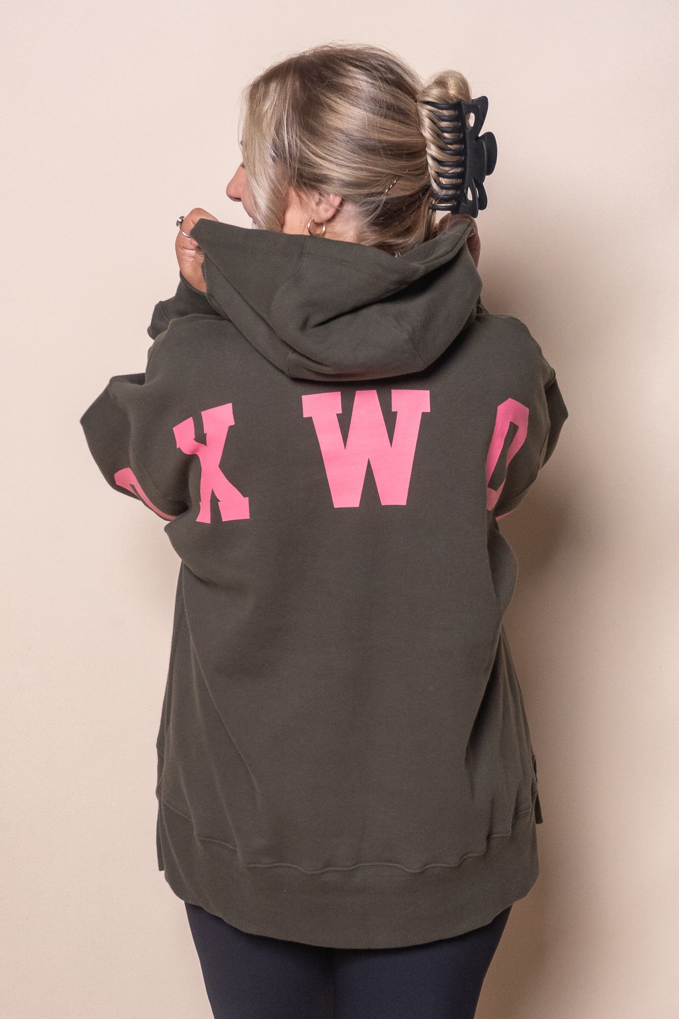 Interval Hoodie in Dark Khaki/Coral - Foxwood