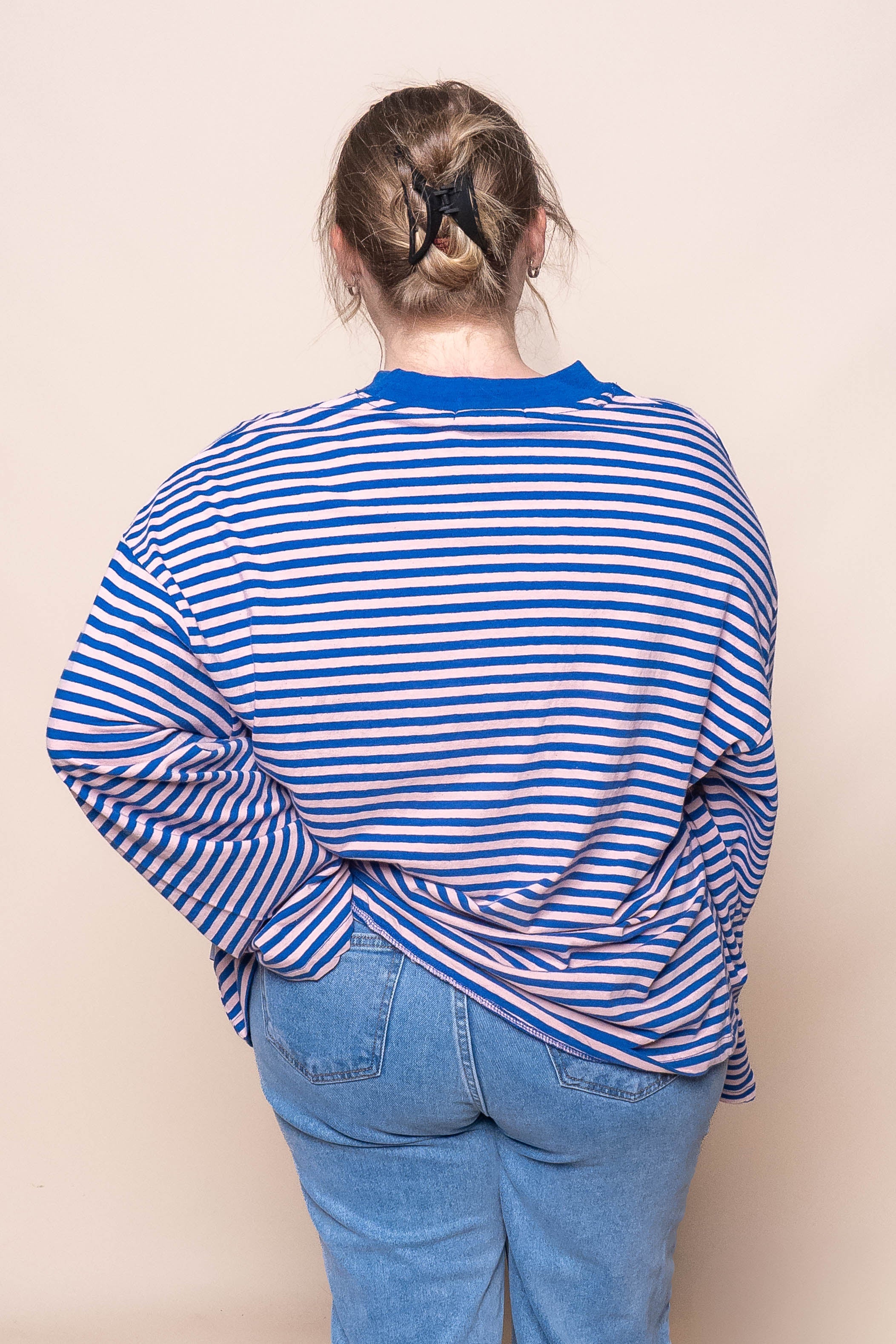 Paloma L/S Stripe Tee in Blue - All About Eve