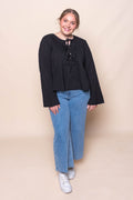 Nyxie Ruffle Top in Black - All About Eve