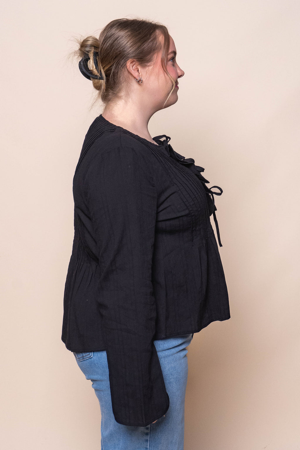 Nyxie Ruffle Top in Black - All About Eve