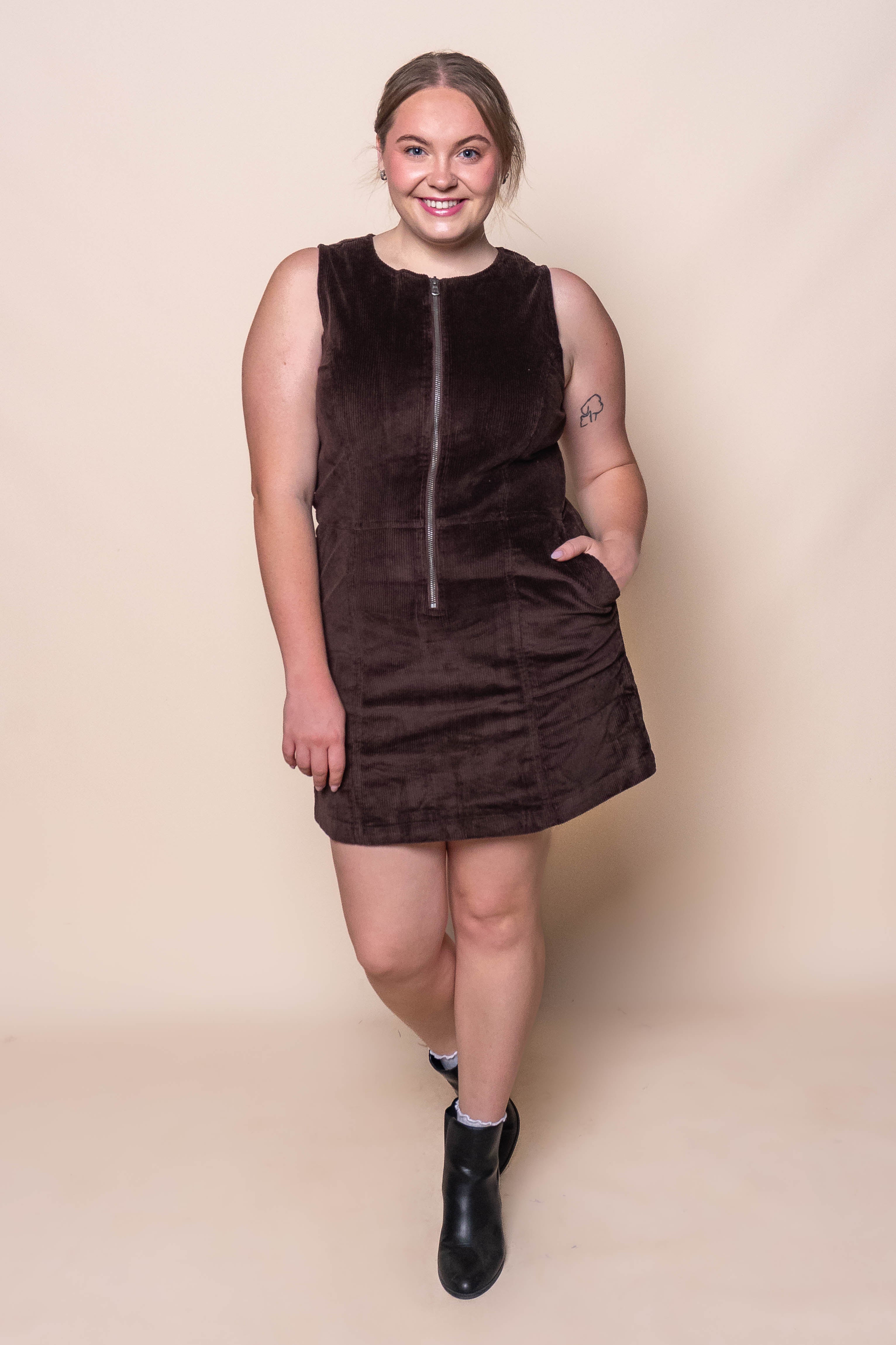 Parker Cord Dress in Brown - All About Eve