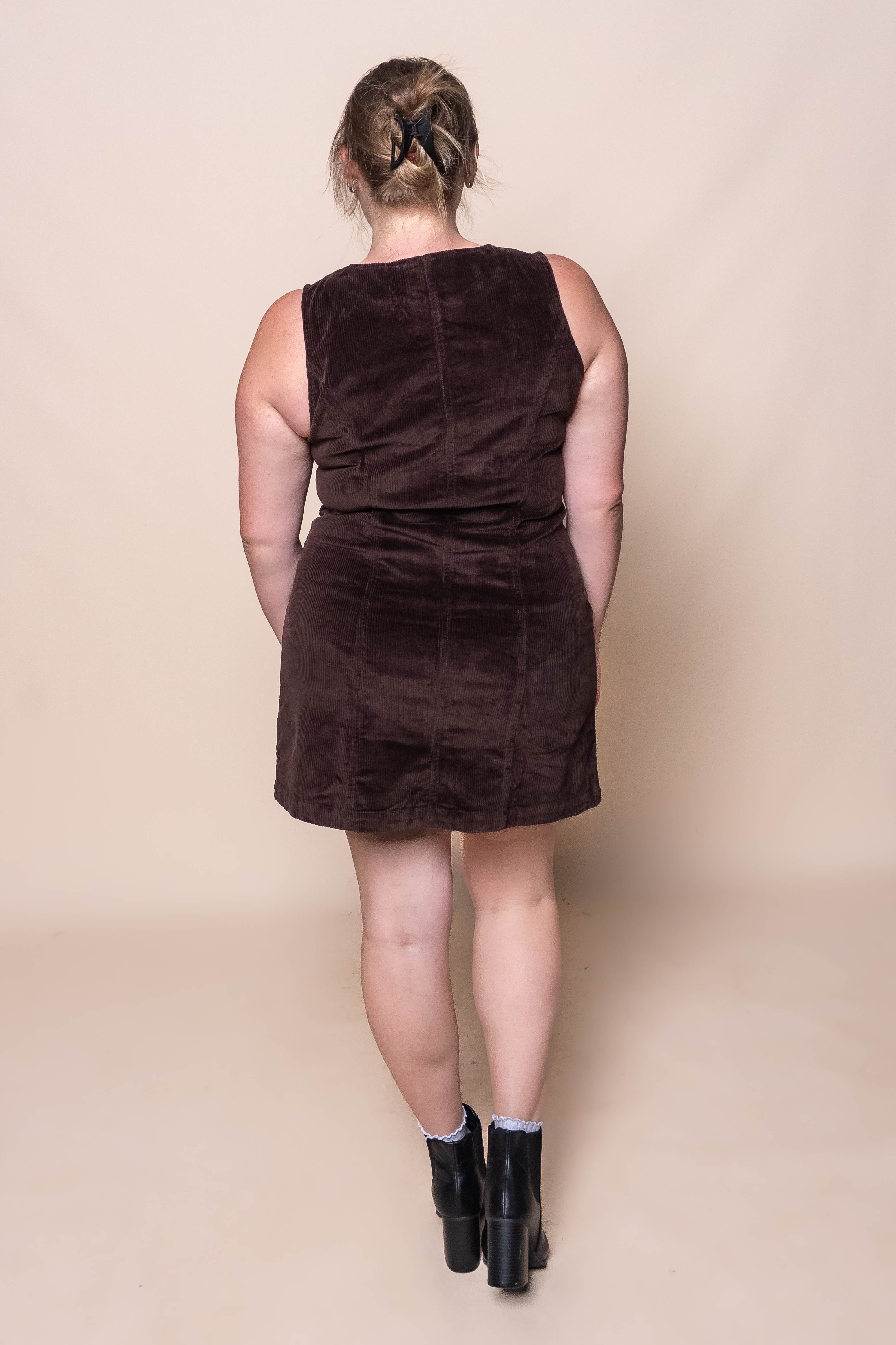 Parker Cord Dress in Brown - All About Eve