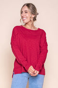 Jayne Throw On Top in Rhubarb Red - Foxwood