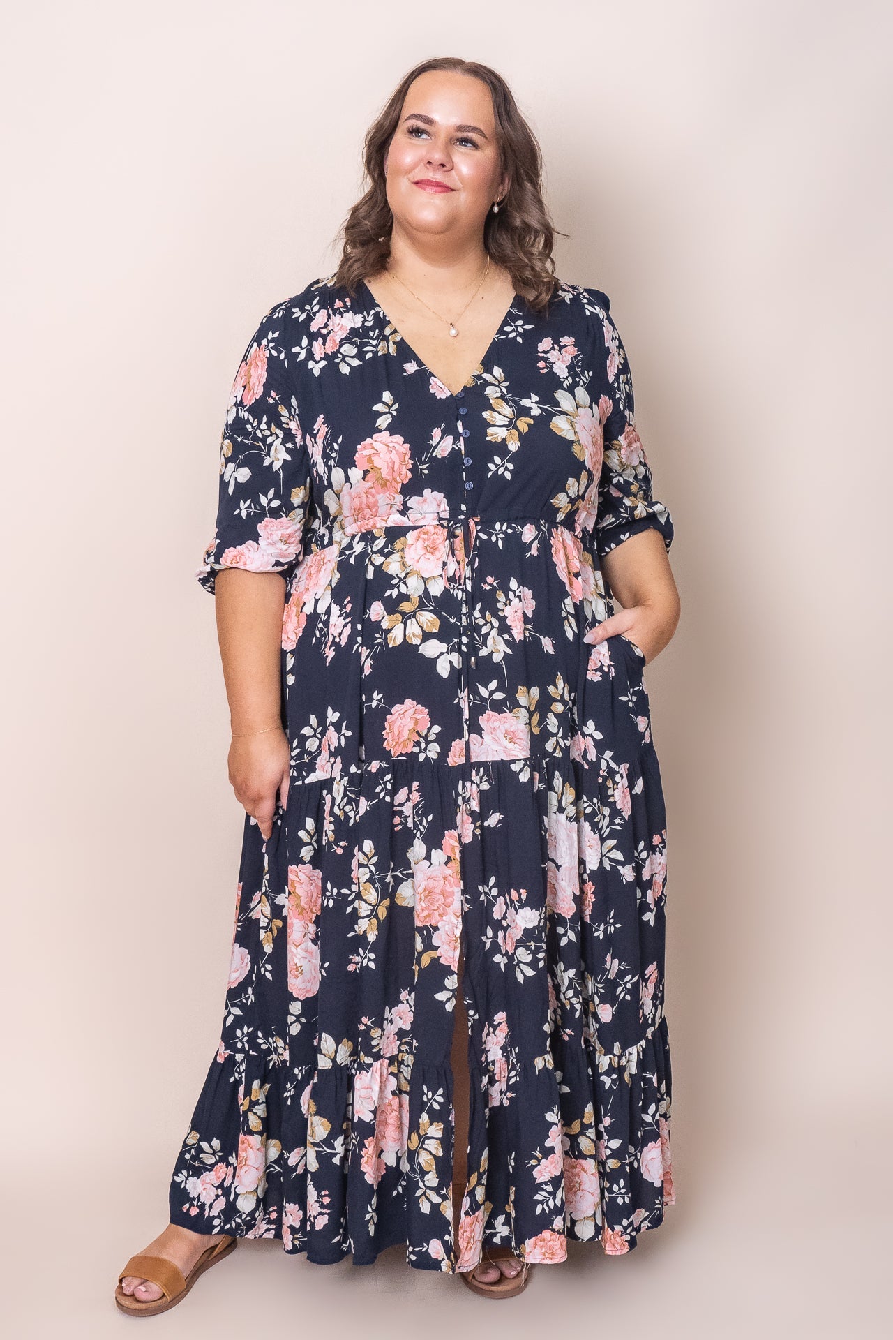 Cristiana Maxi Dress in Navy