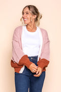 Marni Contrast Chunky Knit Cardi in Blush Pink