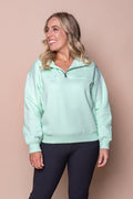 College Zip Crew in Mint - Foxwood