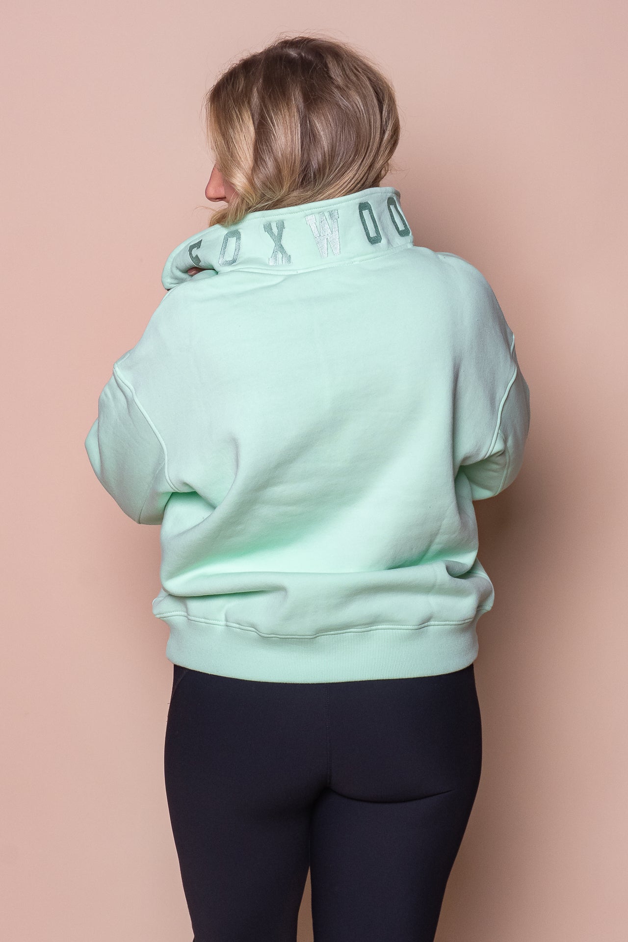 College Zip Crew in Mint - Foxwood