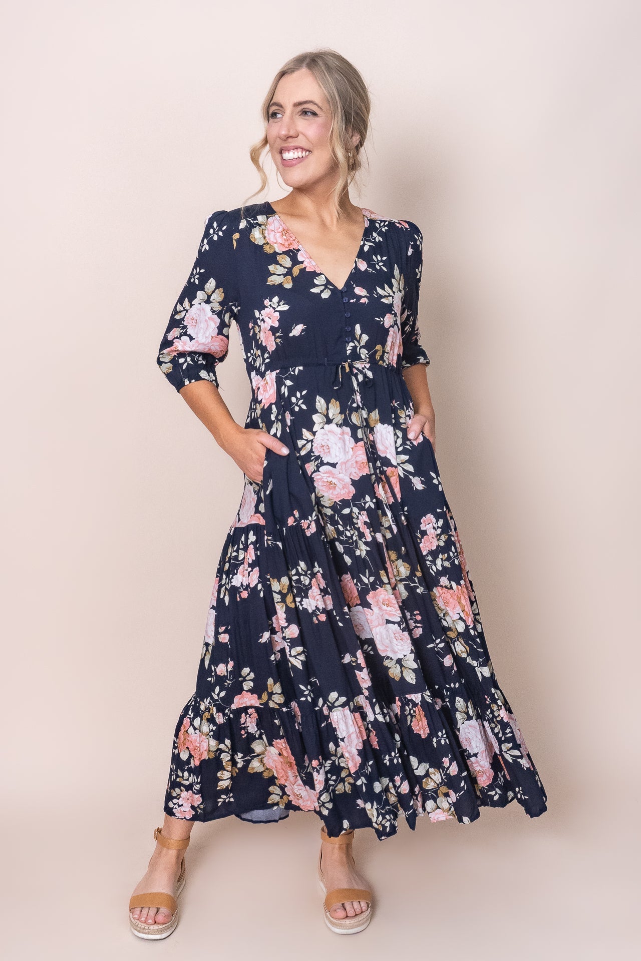 Cristiana Maxi Dress in Navy