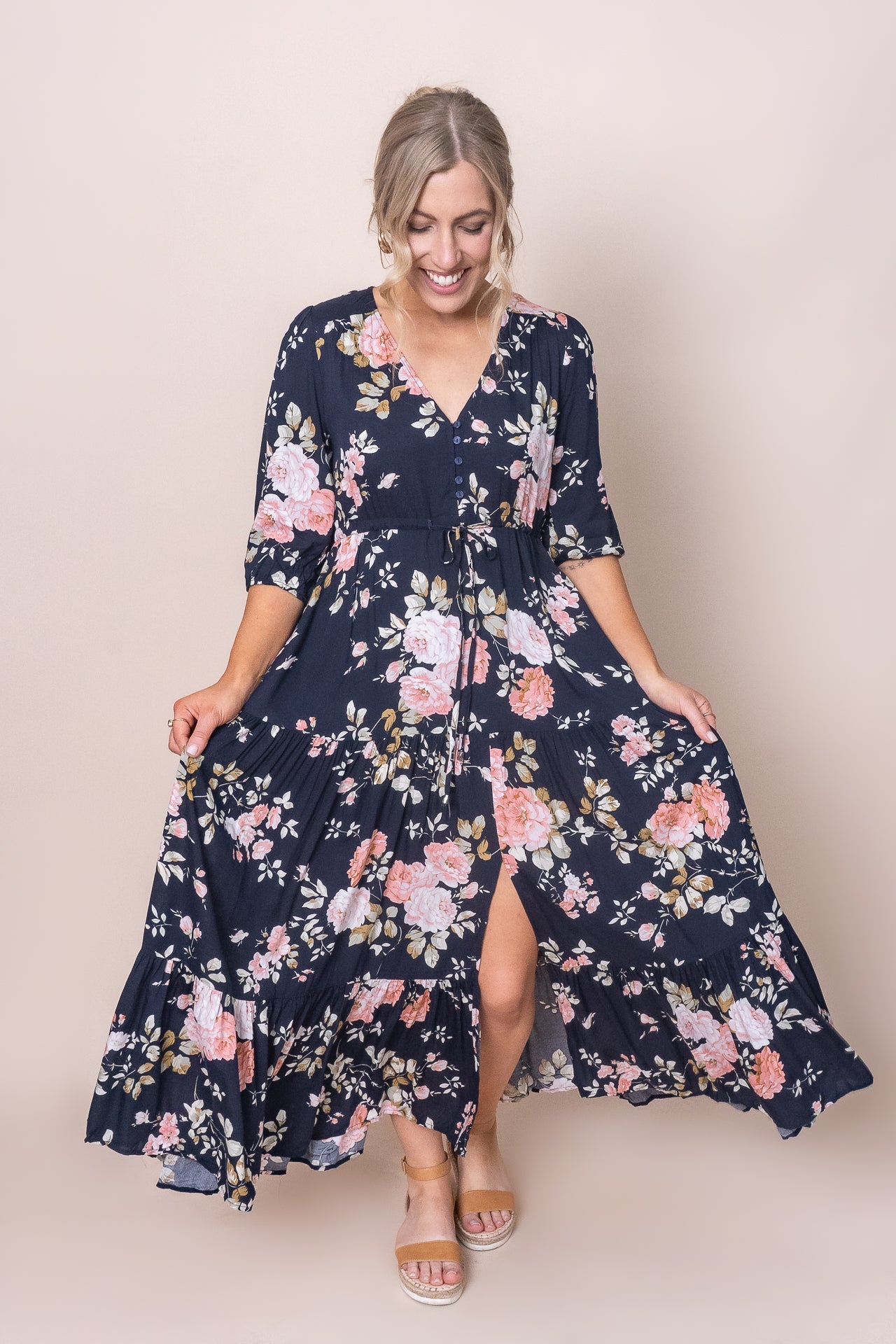 Cristiana Maxi Dress in Navy