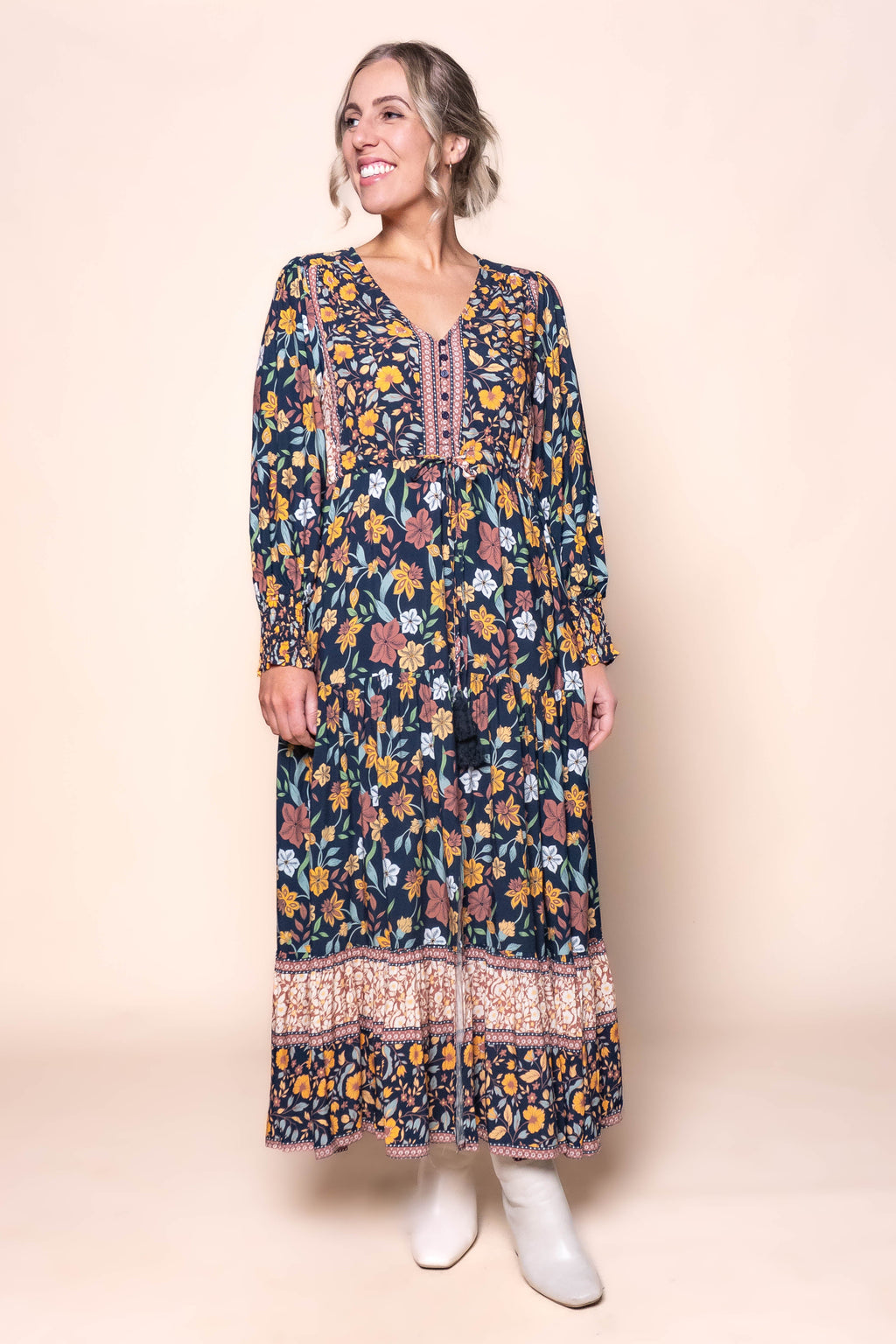Adelina Maxi Dress in Deep Navy