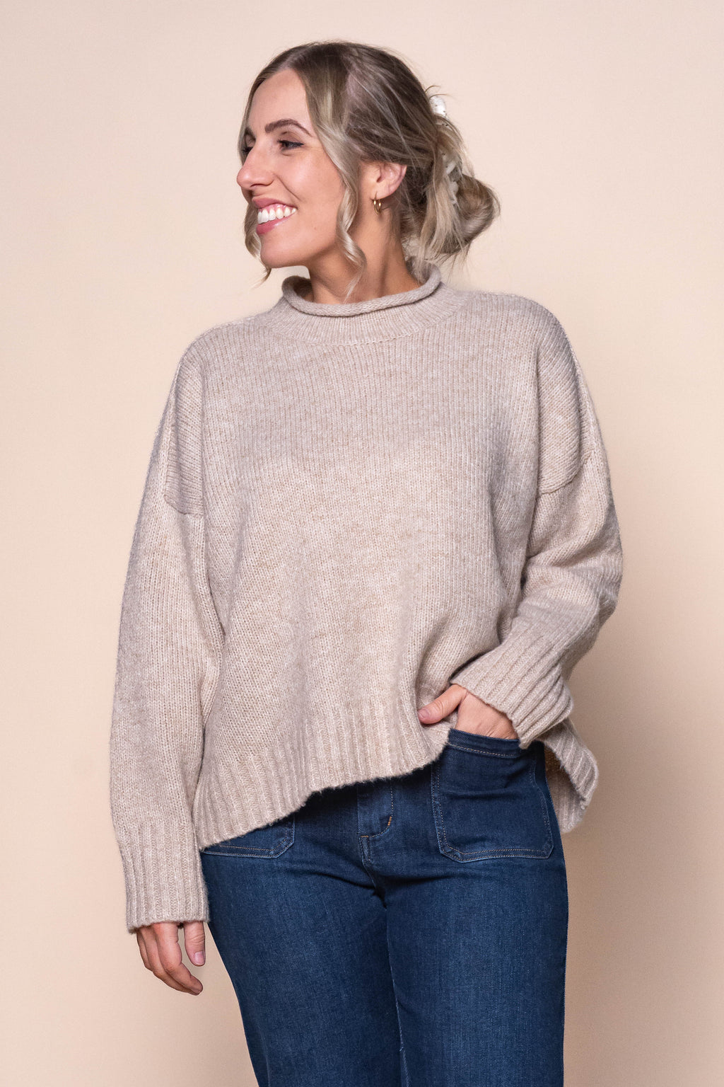Kerry Knit Jumper in Oatmeal