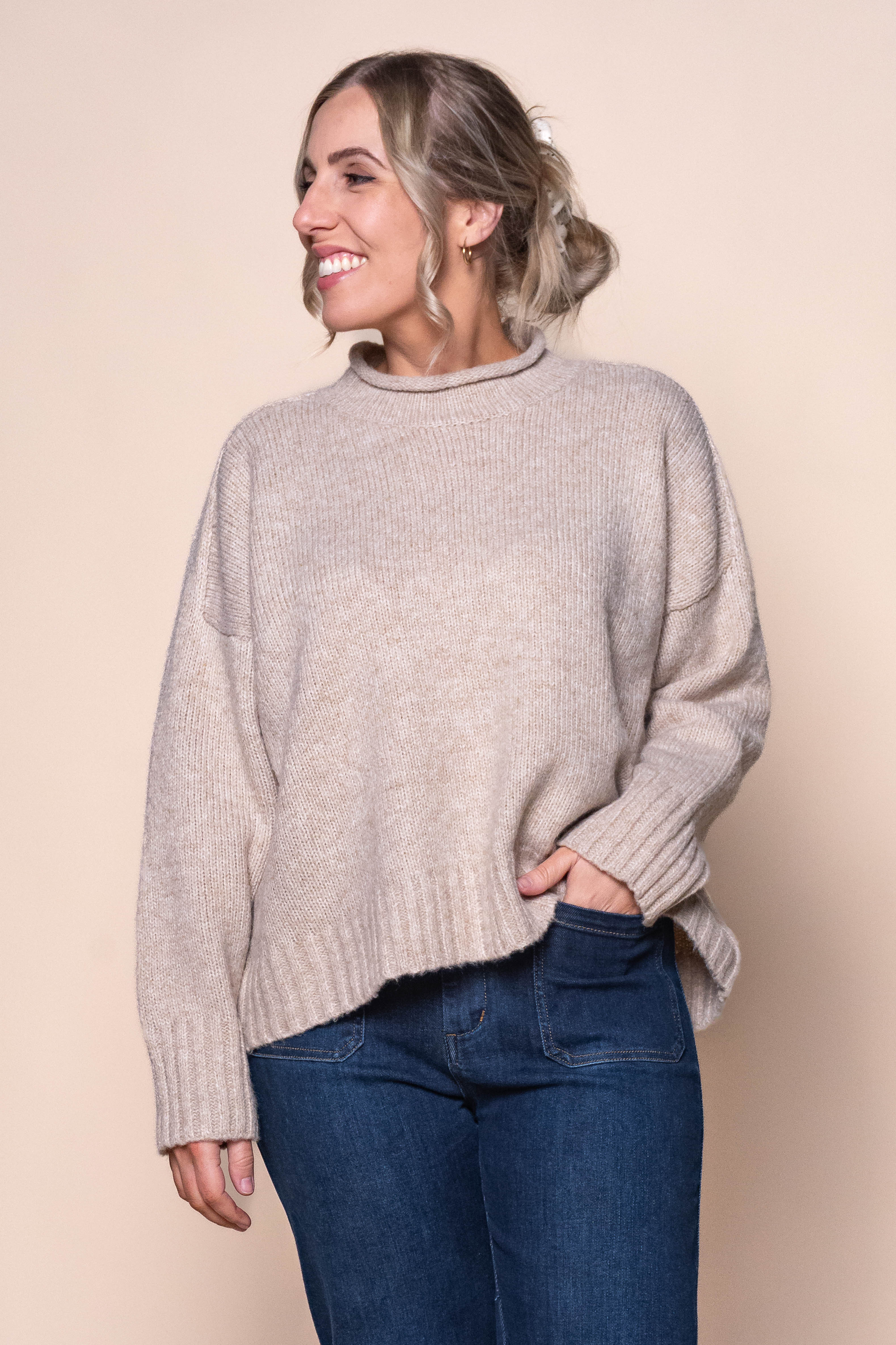 Kerry Knit Jumper in Oatmeal