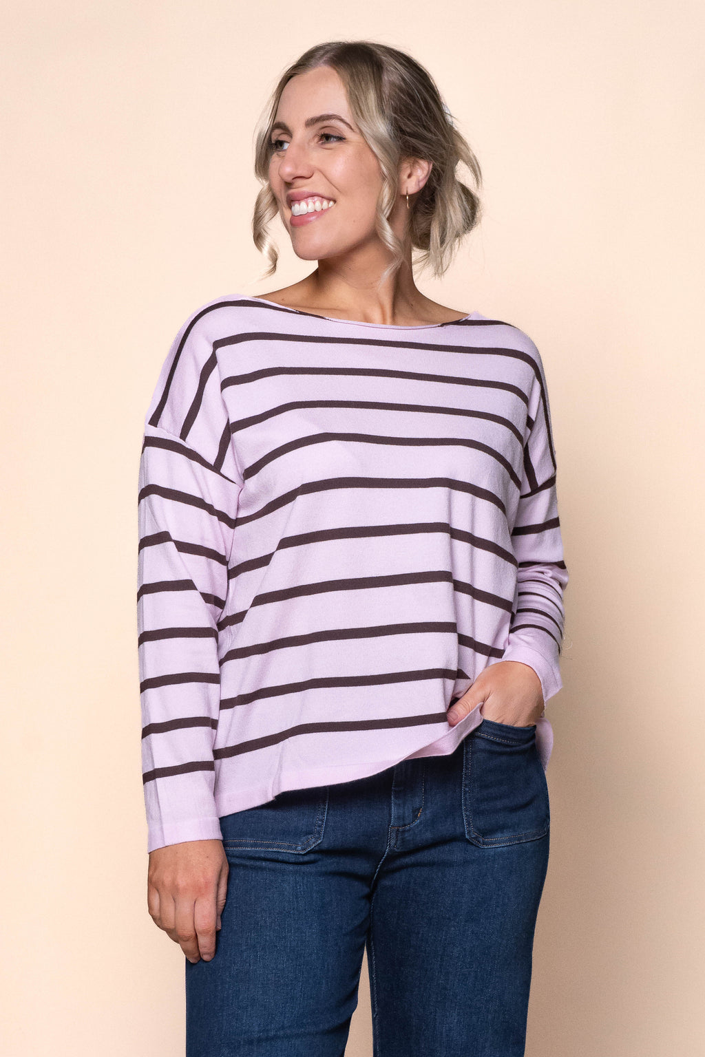 Bridget Stripe Top in Pink