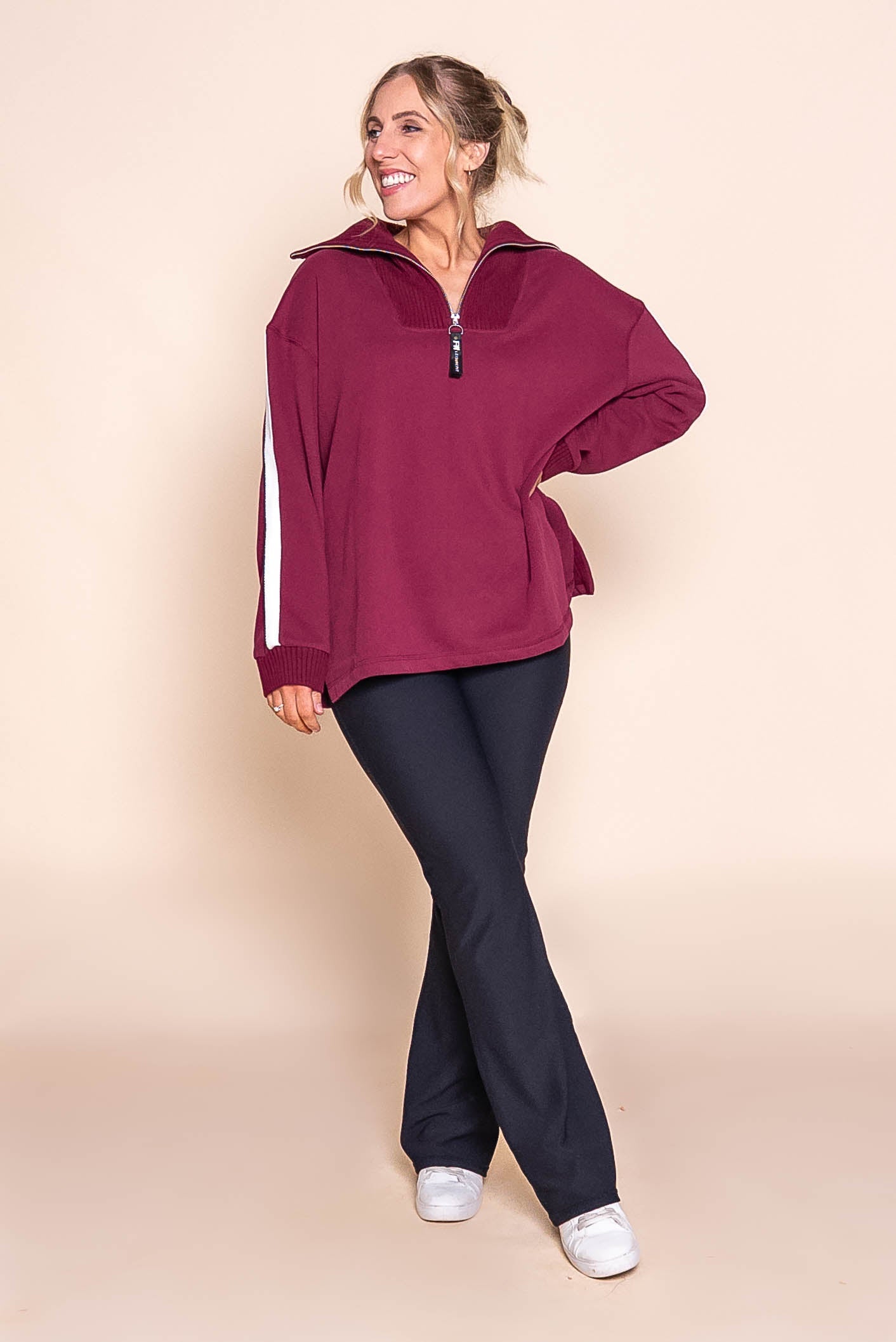 Knit Collar Crew in Port - Foxwood