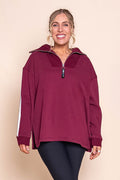 Knit Collar Crew in Port - Foxwood