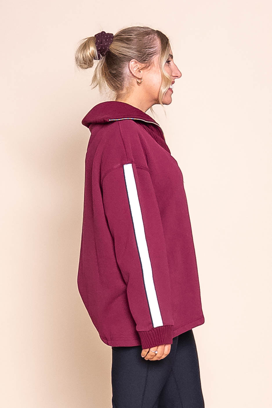 Knit Collar Crew in Port - Foxwood