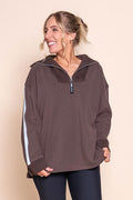Knit Collar Crew in Coffee - Foxwood