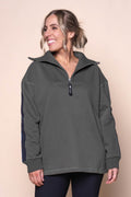 Knit Collar Crew in Khaki - Foxwood