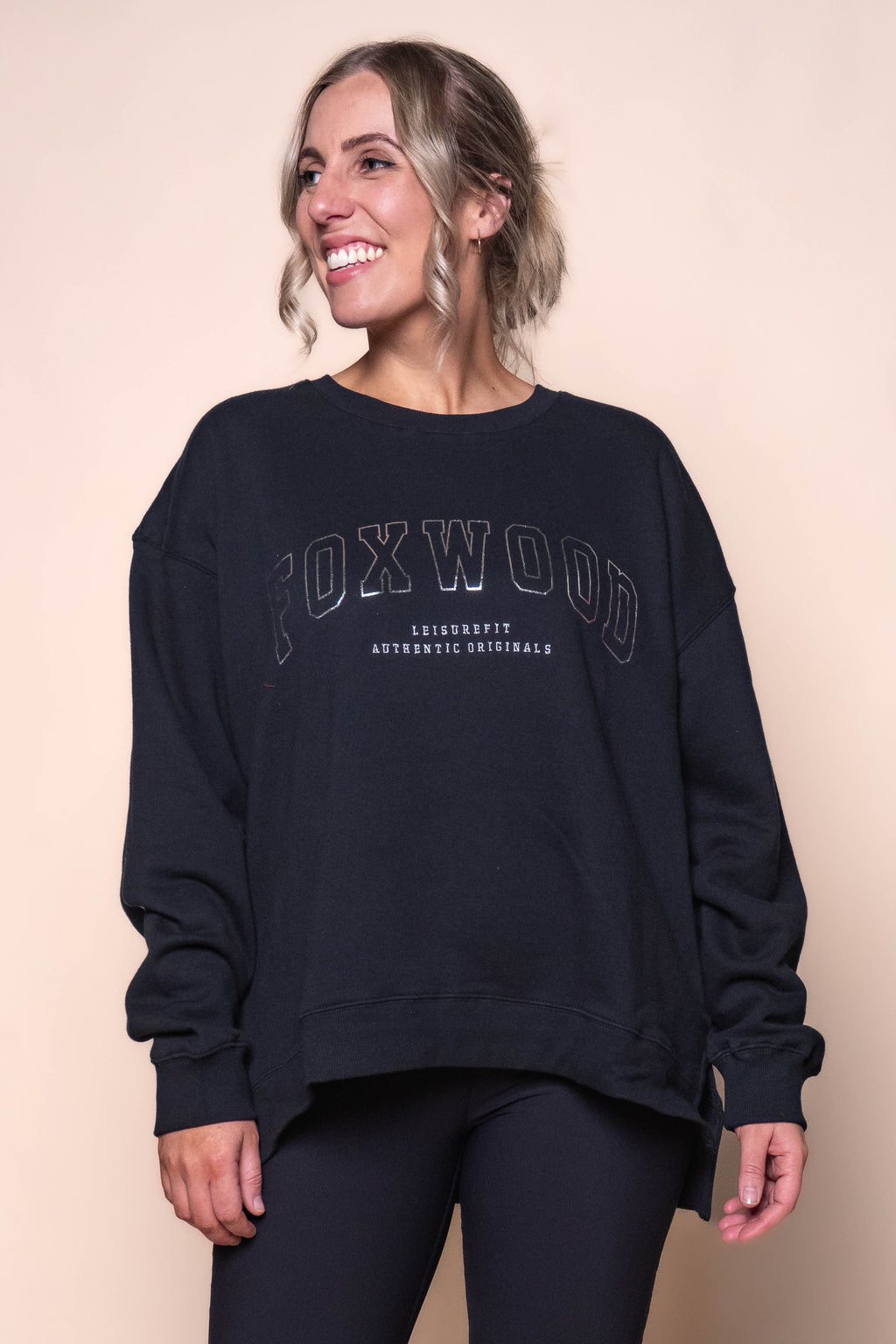 Metallic Interval Crew in Black/Silver - Foxwood