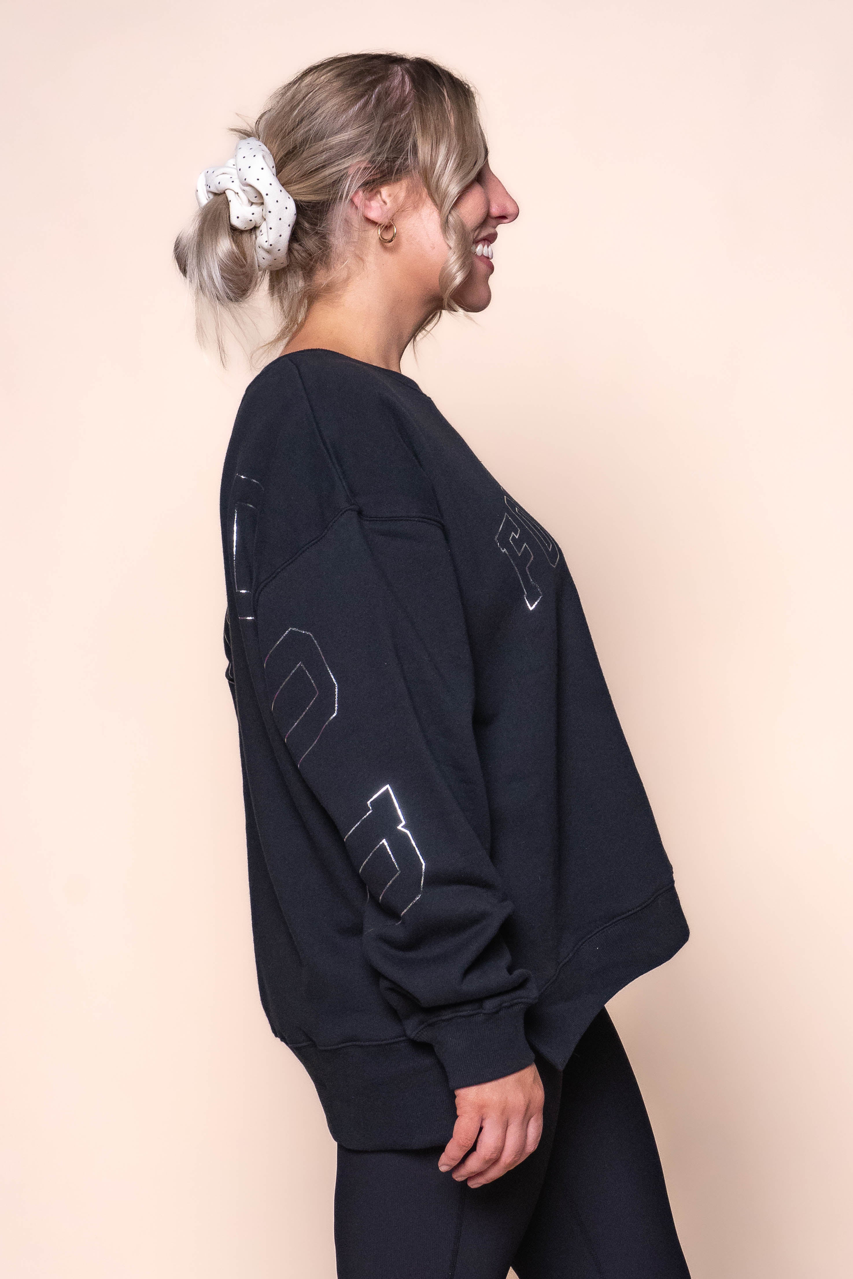 Metallic Interval Crew in Black/Silver - Foxwood